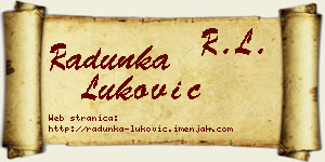 Radunka Luković vizit kartica